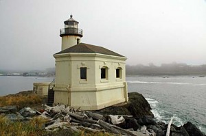 Coquille River Lighthouse as it looked to us in 1990.